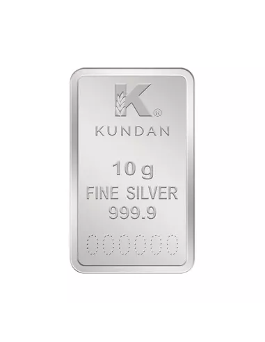 Kundan Rose Silver Bar Of 10 Gram in 999.9 Purity / Fineness
