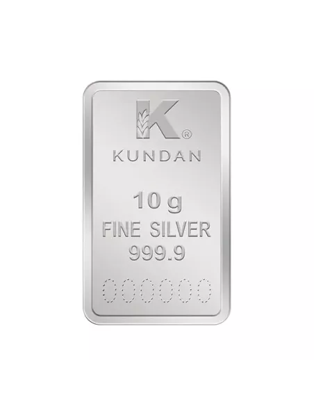 Kundan Rose Silver Bar Of 10 Gram in 999.9 Purity / Fineness