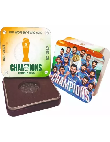 Omkar Mint ICC Champions Trophy 15 Grams Color Silver Coin  in 999 Pur
