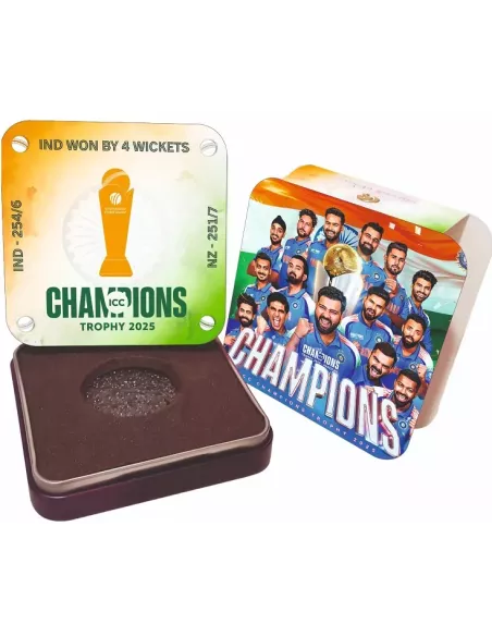 Omkar Mint ICC Champions Trophy 15 Grams Color Silver Coin  in 999 Pur