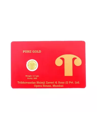 Tribhovandas Bhimji Zaveri & Sons Kalash Gold Coin Of 0.5 Gram 24Kt Go