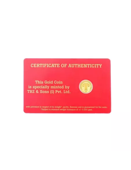 Tribhovandas Bhimji Zaveri & Sons Kalash Gold Coin Of 0.5 Gram 24Kt Go