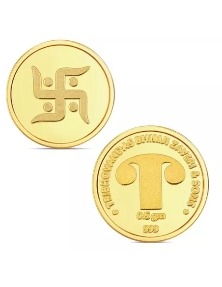 Tribhovandas Bhimji Zaveri & Sons Kalash Gold Coin Of 0.5 Gram 24Kt Go