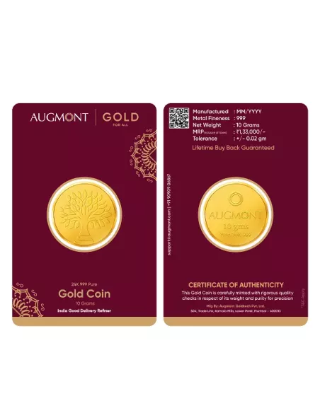 Augmont 10 gm Gold Coin 24Kt in 999 Purity