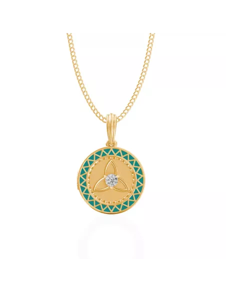 Divine Solitaires Enamel Brass Jacket with 0.10 carats EF VVS Diamond