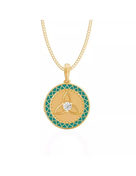 Divine Solitaires Enamel Brass Jacket with 0.14 carats EF VVS Diamond