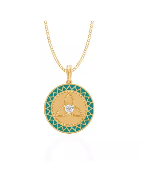 Divine Solitaires Enamel Brass Jacket with 0.18 carats EF VVS Diamond