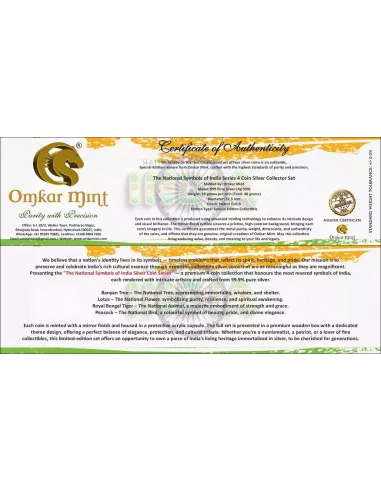 Omkar Mint National Symbols Of India Silver Coin 10 gm each in 999  Purity Set of Four
