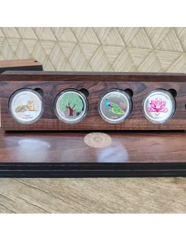 Omkar Mint National Symbols Of India Color Silver Coin 10 gm each in 9
