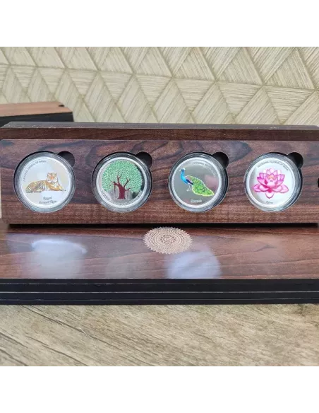 Omkar Mint National Symbols Of India Color Silver Coin 10 gm each in 9