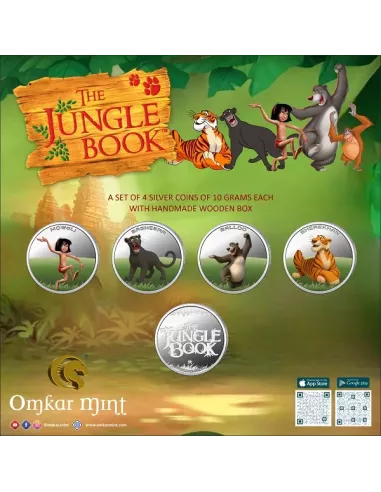 Omkar Mint The Jungle Book Color Silver Coin 10 gm each in 999 Purity