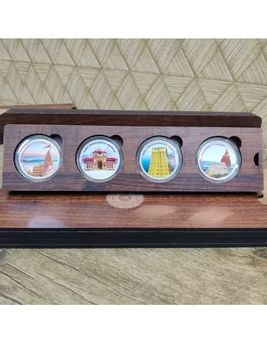 Omkar Mint Chaar Dhaam Color Silver Coin 10 gm each in 999 Purity Set