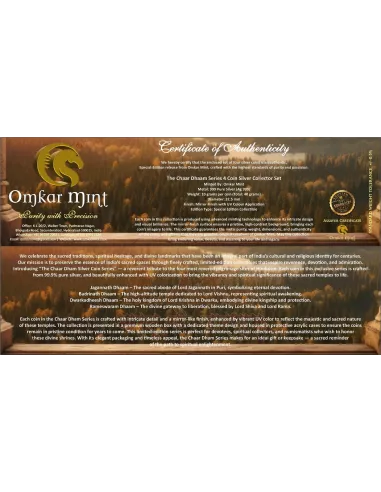 Omkar Mint Chaar Dhaam Color Silver Coin 10 gm each in 999 Purity Set