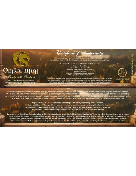 Omkar Mint Chaar Dhaam Color Silver Coin 10 gm each in 999 Purity Set