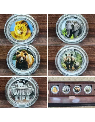 Omkar Mint Wild Life Series Color Silver Coin 10 gm each in 999 Purity