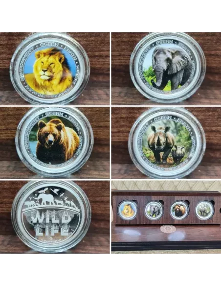 Omkar Mint Wild Life Series Color Silver Coin 10 gm each in 999 Purity