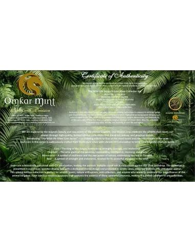 Omkar Mint Wild Life Series Color Silver Coin 10 gm each in 999 Purity