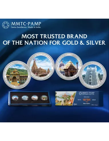MMTC PAMP Char Dham Silver Coin 80gm (20gms x 4)  in 999.9  Purity Set