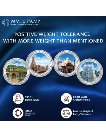 MMTC PAMP Char Dham Silver Coin 80gm (20gms x 4)  in 999.9  Purity Set