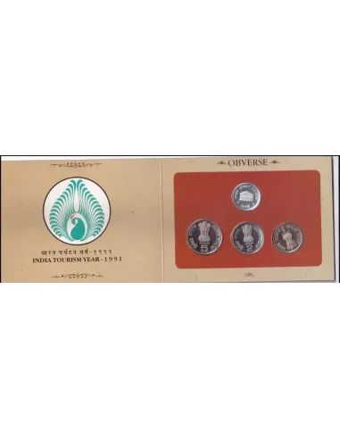 Year 1991-India Tourism Commemorative Proof 3 Coins Set