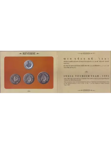 Year 1991-India Tourism Commemorative Proof 3 Coins Set