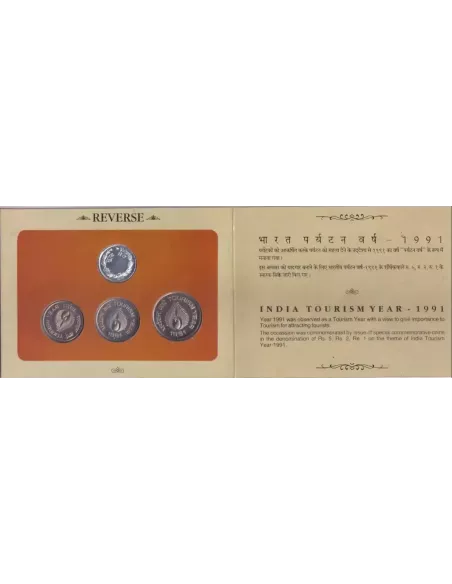 Year 1991-India Tourism Commemorative Proof 3 Coins Set