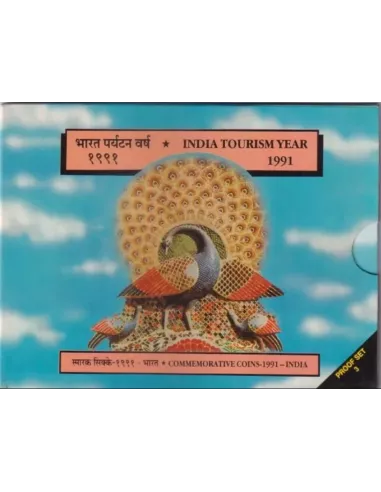 Year 1991-India Tourism Commemorative Proof 3 Coins Set