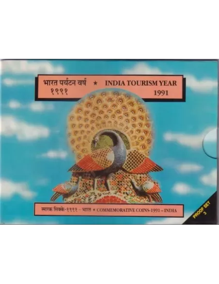Year 1991-India Tourism Commemorative Proof 3 Coins Set