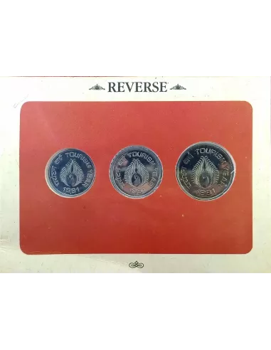Year 1991-India Tourism Commemorative UNC 3 Coins Set