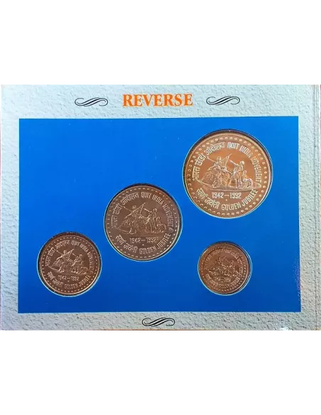 Year 1993-Quit India Movement Commemorative UNC 4 Coins Set