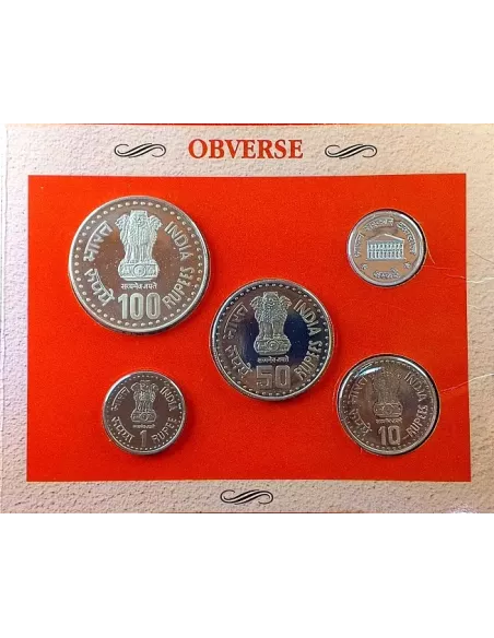 1993-Quit India Movement Commemorative Proof 4 Coins Set