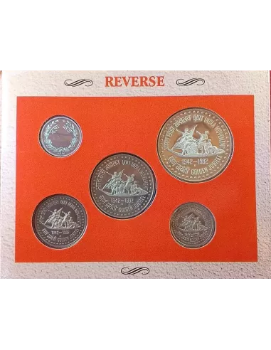 1993-Quit India Movement Commemorative Proof 4 Coins Set