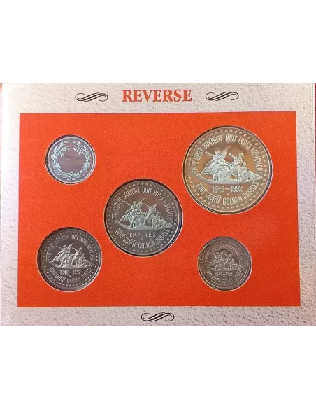 1993-Quit India Movement Commemorative Proof 4 Coins Set