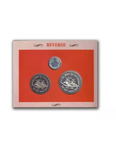 1993-Quit India Movement Commemorative Proof 2 Coins Set