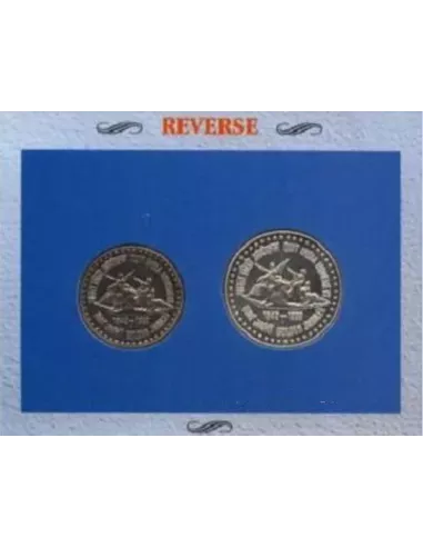 1993-Quit India Movement Commemorative UNC 2 Coins Set