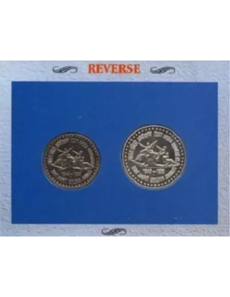 1993-Quit India Movement Commemorative UNC 2 Coins Set