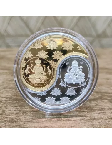 Omkar Mint Lakshmi Ganesh  Kaju Shape (Lakshmi Gold Coated ) Silver Co