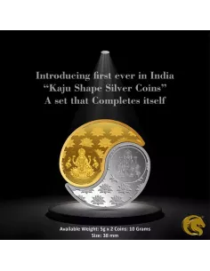 Omkar Mint Lakshmi Ganesh  Kaju Shape (Lakshmi Gold Coated ) Silver Co