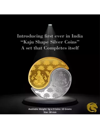 Omkar Mint Lakshmi Ganesh  Kaju Shape (Lakshmi Gold Coated ) Silver Co