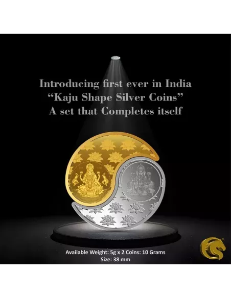 Omkar Mint Lakshmi Ganesh  Kaju Shape (Lakshmi Gold Coated ) Silver Co