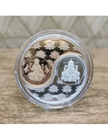Omkar Mint Lakshmi Ganesh  Kaju Shape (Lakshmi Rose Gold Coated ) Silv