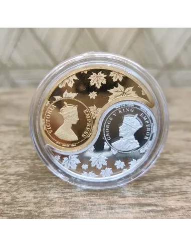 Omkar Mint Queen King Kaju Shape (Queen Gold Coated ) Silver Coin of 1
