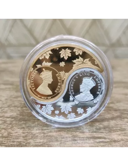 Omkar Mint Queen King Kaju Shape (Queen Gold Coated ) Silver Coin of 1