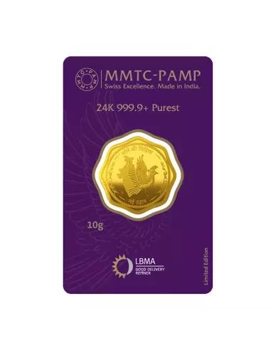 MMTC-PAMP Octagonal Sone Ki Chidiya Minted Coin  of 10 Grams in 24 Kar