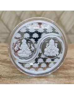 Omkar Mint Lakshmi Ganesh Kaju Shape Silver Coin of 20 Grams  [10 gram