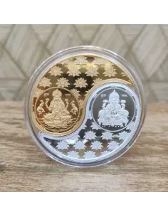 Omkar Mint Lakshmi Ganesh  Kaju Shape (Lakshmi Gold Coated ) Silver Co