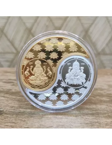 Omkar Mint Lakshmi Ganesh  Kaju Shape (Lakshmi Gold Coated ) Silver Co