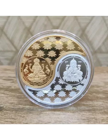 Omkar Mint Lakshmi Ganesh  Kaju Shape (Lakshmi Gold Coated ) Silver Co