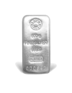 MMTC-PAMP Ingot Silver Casted Bar Of 500 gm in 24 Karat 999.9 Purity /