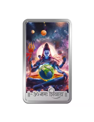 MMTC PAMP Colorful Lord Shiva Silver Bar of 50 Gram in 999.9 Purity /